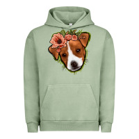 Pigment Oil Green jack russel floral Urban Hoodie - Jasminsmagicworld