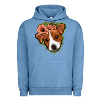 Pigment Pebble Blue jack russel floral Urban Hoodie - Jasminsmagicworld