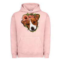 Pigment Salmon jack russel floral Urban Hoodie - Jasminsmagicworld