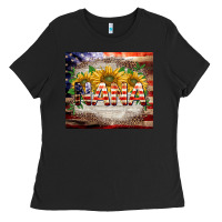 Black patriotic nana Ladies Tee - BarkalooDesign