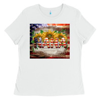 White patriotic nana Ladies Tee - BarkalooDesign
