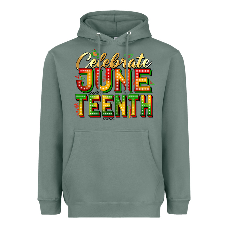 Celebrate Juneteenth Heavyweight Hoodie by Zillion Design Studio | Teevron
