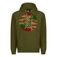 Army Green leopard lightning bolt Christmas Premium Hoodie - Jasminsmagicworld