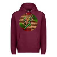 Burgundy leopard lightning bolt Christmas Premium Hoodie - Jasminsmagicworld