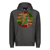 Charcoal Heather leopard lightning bolt Christmas Premium Hoodie - Jasminsmagicworld