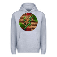 Heather Grey leopard lightning bolt Christmas Premium Hoodie - Jasminsmagicworld