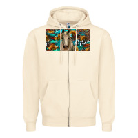 Sandshell Horse With Sunflowers Aztec And Cowhide Zipper Hoodie - RanaPortraitStore