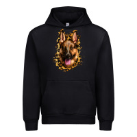 Black german shepherd leopard background Urban Hoodie - Jasminsmagicworld
