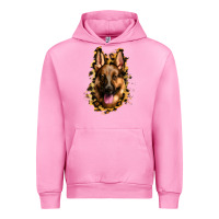 Fuchsia Pink german shepherd leopard background Urban Hoodie - Jasminsmagicworld