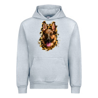 Heather Grey german shepherd leopard background Urban Hoodie - Jasminsmagicworld