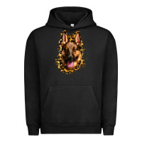 Pigment Black german shepherd leopard background Urban Hoodie - Jasminsmagicworld
