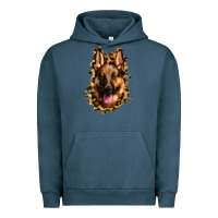 Pigment Midnight Navy german shepherd leopard background Urban Hoodie - Jasminsmagicworld