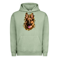 Pigment Oil Green german shepherd leopard background Urban Hoodie - Jasminsmagicworld