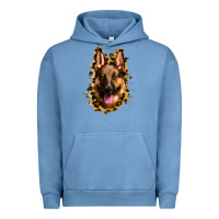 Pigment Pebble Blue german shepherd leopard background Urban Hoodie - Jasminsmagicworld