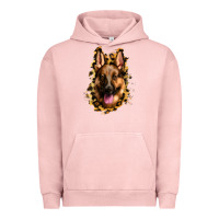 Pigment Salmon german shepherd leopard background Urban Hoodie - Jasminsmagicworld