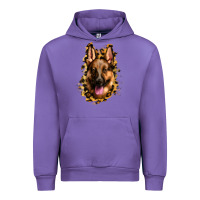 Tulip german shepherd leopard background Urban Hoodie - Jasminsmagicworld