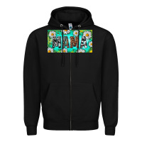 Black Turquoise and Daisy Mama Zipper Hoodie - RanaPortraitStore