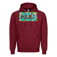 Burgundy Turquoise and Daisy Mama Zipper Hoodie - RanaPortraitStore