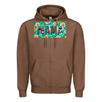 Chestnut Turquoise and Daisy Mama Zipper Hoodie - RanaPortraitStore