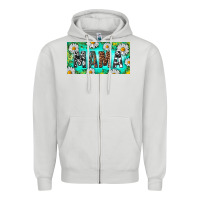 Dove Grey Turquoise and Daisy Mama Zipper Hoodie - RanaPortraitStore