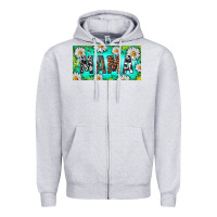 Heather Grey Turquoise and Daisy Mama Zipper Hoodie - RanaPortraitStore