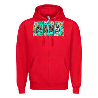 Red Turquoise and Daisy Mama Zipper Hoodie - RanaPortraitStore