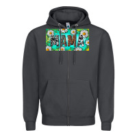 Smoke Turquoise and Daisy Mama Zipper Hoodie - RanaPortraitStore
