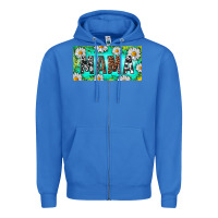 True Royal Turquoise and Daisy Mama Zipper Hoodie - RanaPortraitStore
