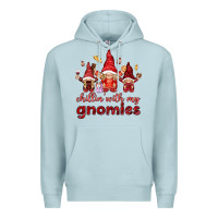 Blue Mist chilling with my gnomies Premium Hoodie - NancyCooperArtShop