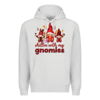 Dove Grey chilling with my gnomies Premium Hoodie - NancyCooperArtShop