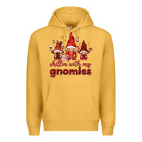 Mustard chilling with my gnomies Premium Hoodie - NancyCooperArtShop