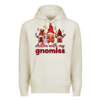 Oatmeal Heather chilling with my gnomies Premium Hoodie - NancyCooperArtShop