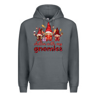 Rock chilling with my gnomies Premium Hoodie - NancyCooperArtShop