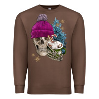 Chestnut winter skeleton skull Premium Sweatshirt - FaDigitalArtStudio