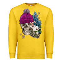 Lemon winter skeleton skull Premium Sweatshirt - FaDigitalArtStudio