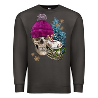 Smoke winter skeleton skull Premium Sweatshirt - FaDigitalArtStudio