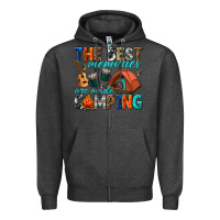 Charcoal Heather the best memories are made camping Zipper Hoodie - texasbilliewilder