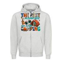 Dove Grey the best memories are made camping Zipper Hoodie - texasbilliewilder