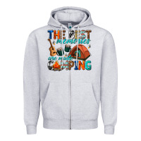Heather Grey the best memories are made camping Zipper Hoodie - texasbilliewilder