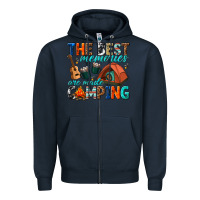 Navy the best memories are made camping Zipper Hoodie - texasbilliewilder