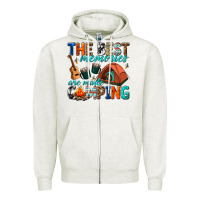 Oatmeal Heather the best memories are made camping Zipper Hoodie - texasbilliewilder