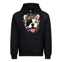 Black french bulldog floral Urban Hoodie - Jasminsmagicworld