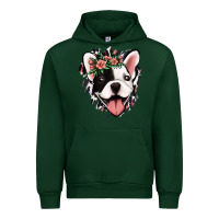 Forest Green french bulldog floral Urban Hoodie - Jasminsmagicworld