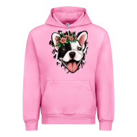 Fuchsia Pink french bulldog floral Urban Hoodie - Jasminsmagicworld