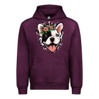 Mauve Wine french bulldog floral Urban Hoodie - Jasminsmagicworld