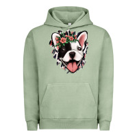 Pigment Oil Green french bulldog floral Urban Hoodie - Jasminsmagicworld