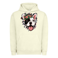 Pigment Pistachio french bulldog floral Urban Hoodie - Jasminsmagicworld