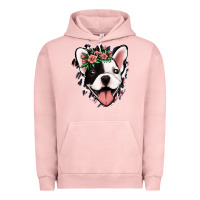 Pigment Salmon french bulldog floral Urban Hoodie - Jasminsmagicworld