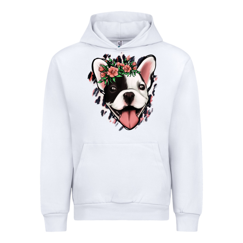 French Bulldog Floral Urban Hoodie by Jasminsmagicworld | Teevron
