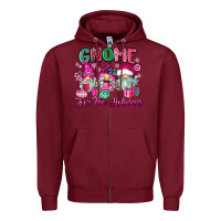 Burgundy gnome for the holidays Zipper Hoodie - Zillion Design Studio